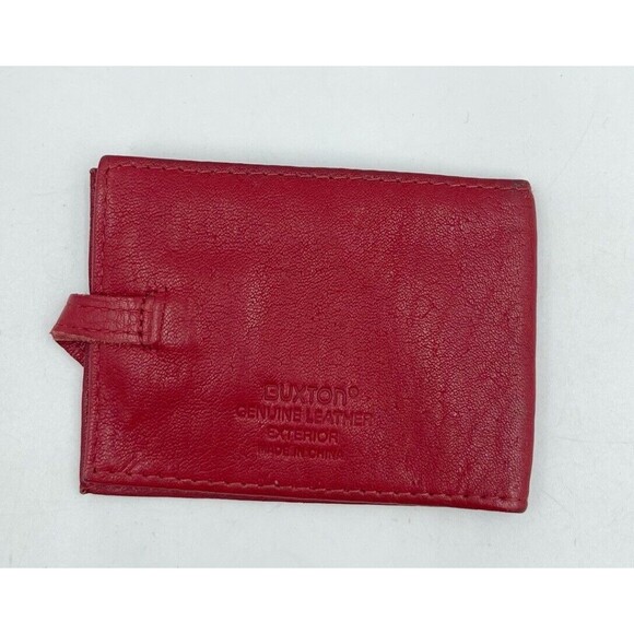Buxton Card And ID wallet Red leather - Picture 1 of 9